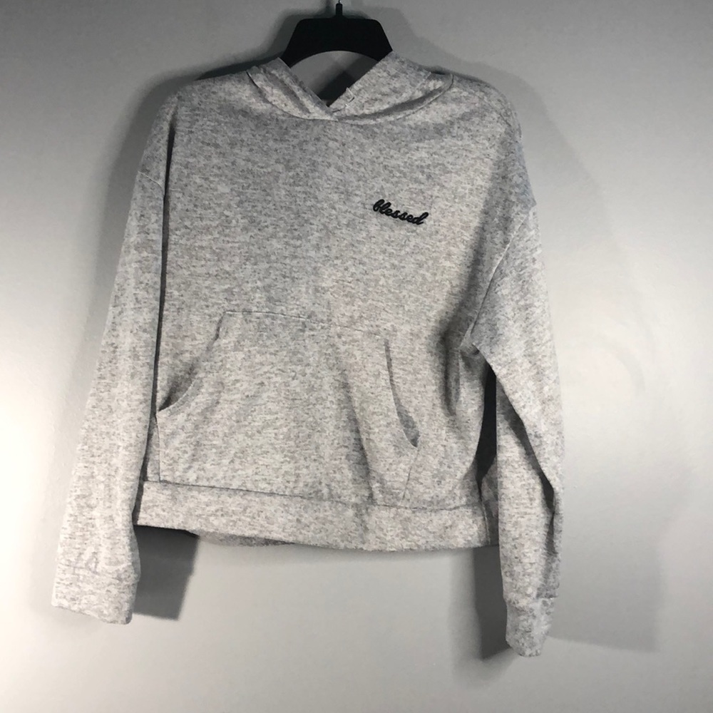 A blessed cropped hoodie